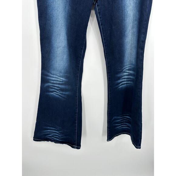 Generation Kiss Dolls Kill Acid Washed Flare Denim Jeans Women XXL Cut Out Waist - Picture 3 of 8